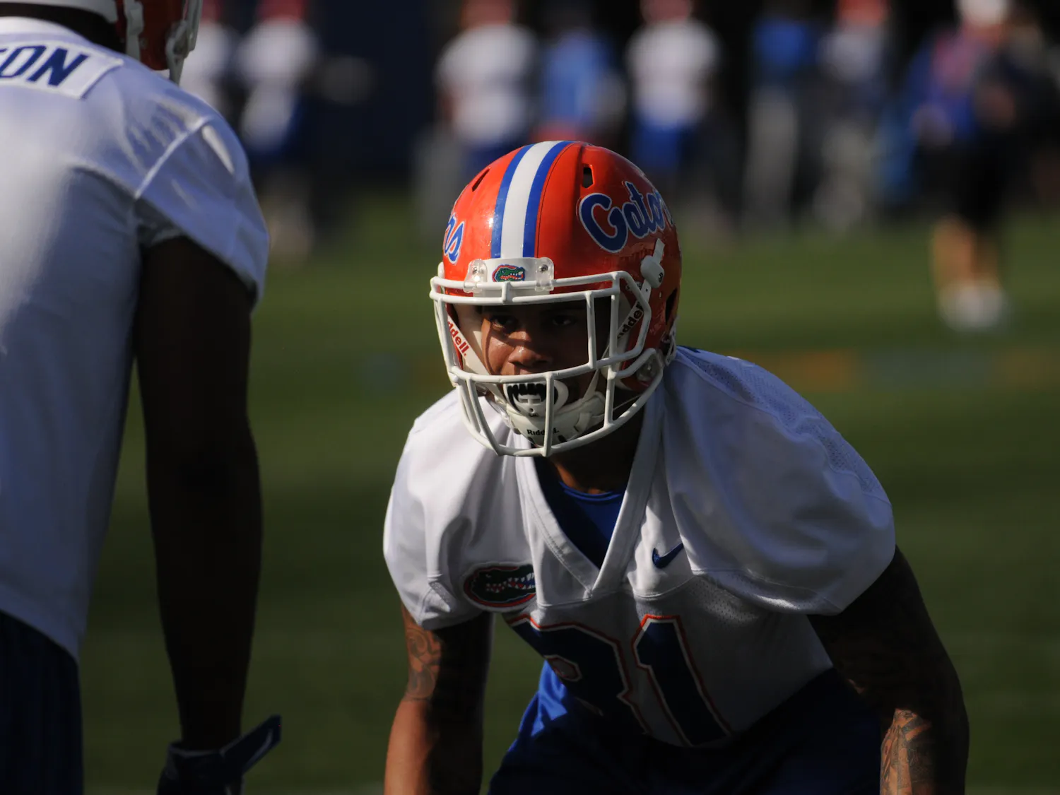 UF cornerback Jalen Tabor participates in Spring practice on March 11, 2016, at the Sanders Practice Facility.