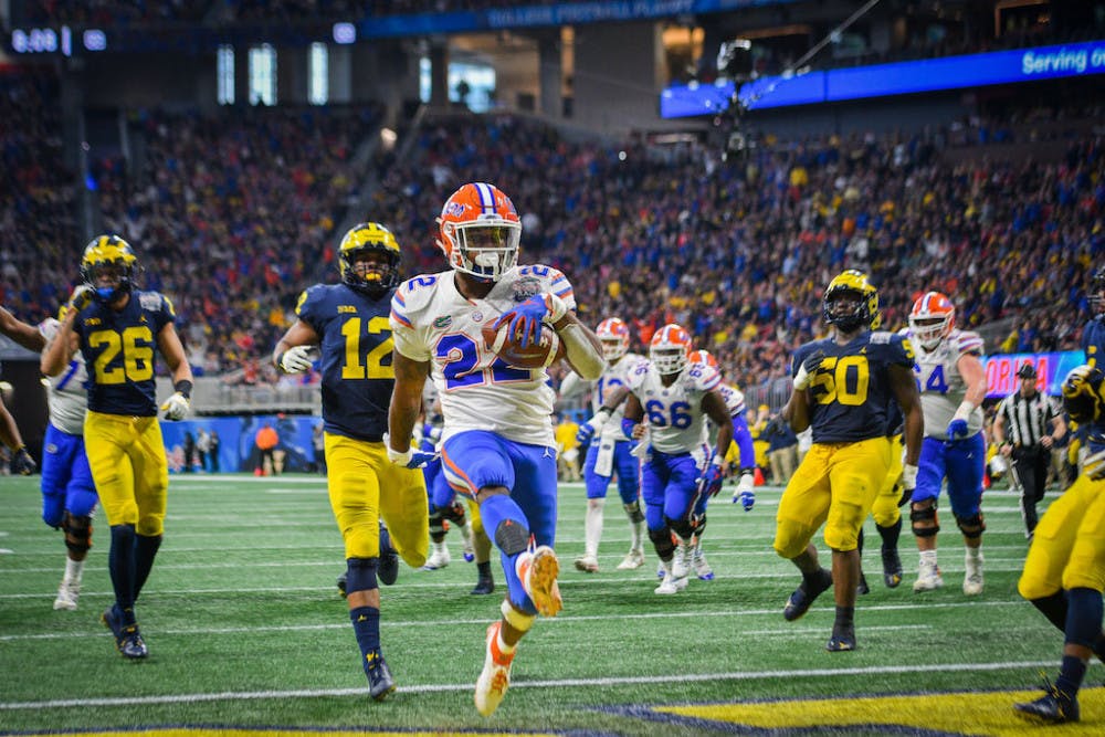 <p><span id="docs-internal-guid-b7d33665-7fff-bbfe-4676-6d157770fd89"><span>Florida running back Lamical Perine was the team's leading rusher last year with 826 yards, seven touchdowns and 6.2 yards per carry.</span></span></p>