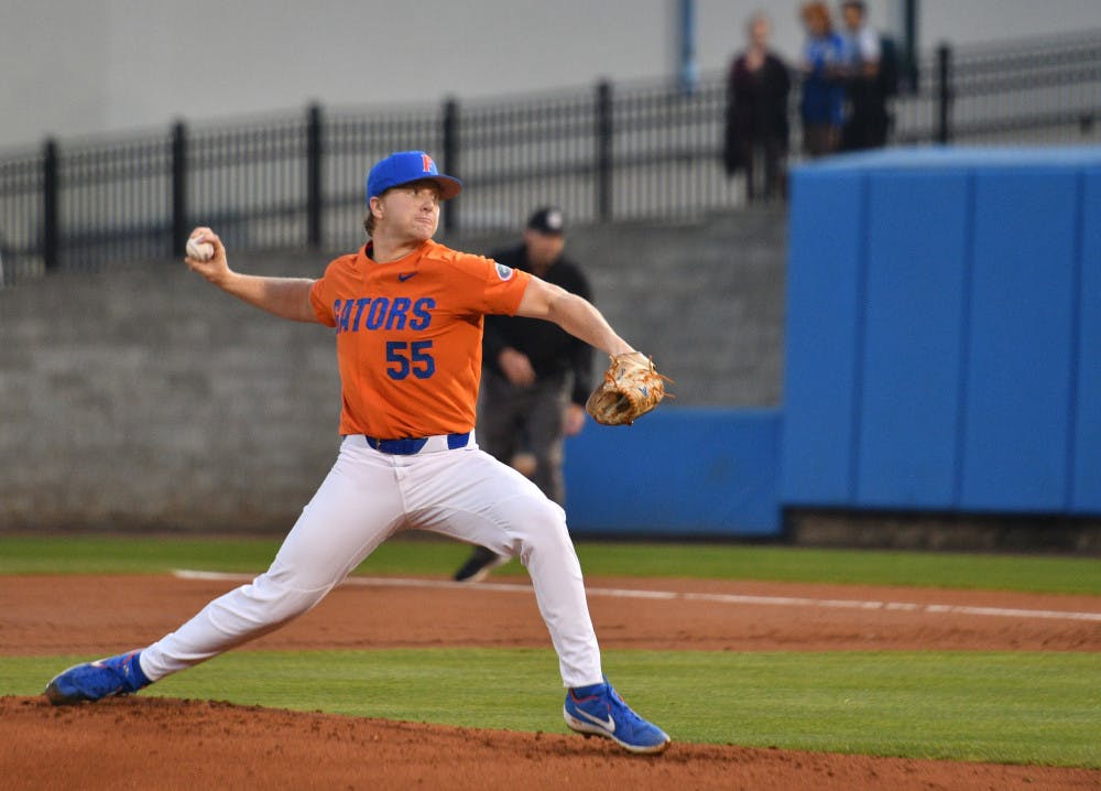 <p dir="ltr"><span>Florida pitcher Ben Specht earned his first win after throwing three scoreless innings in UF's 3-1 win over FSU on Tuesday in Tallahassee.</span></p><p><span> </span></p>
