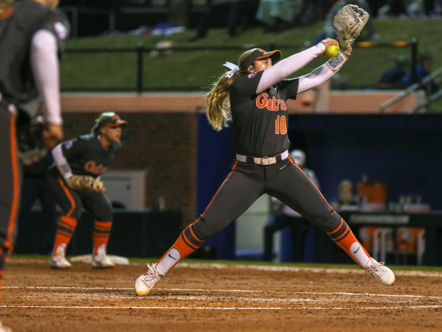 Florida pitcher Natalie Lugo is No. 6 in the NCAA in hits allowed per seven innings (2.26). She has allowed only seven hits and two walks this season. 