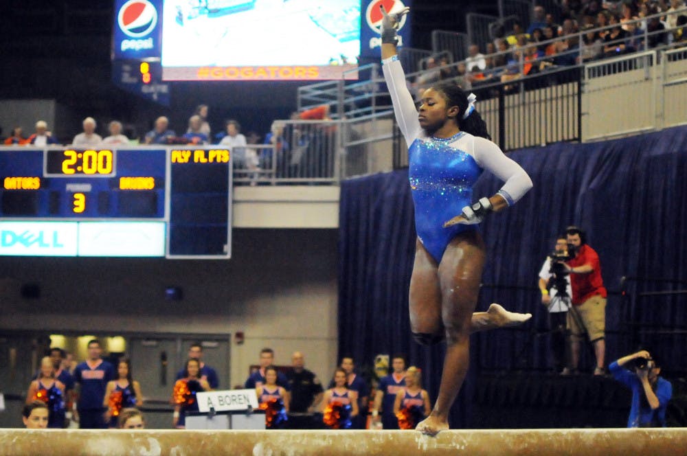 UF’s Alicia Boren performs on the balance beam during Florida’s win over UCLA on Jan. 15, 2016, in the O’Connell Center.