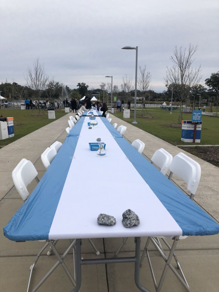 The City of Gainesville hosted the third annual Longest Table Event at Deport Park at 874 SE 4th St., a community outreach event for elected officials to speak with citizens at different tables while eating food.
