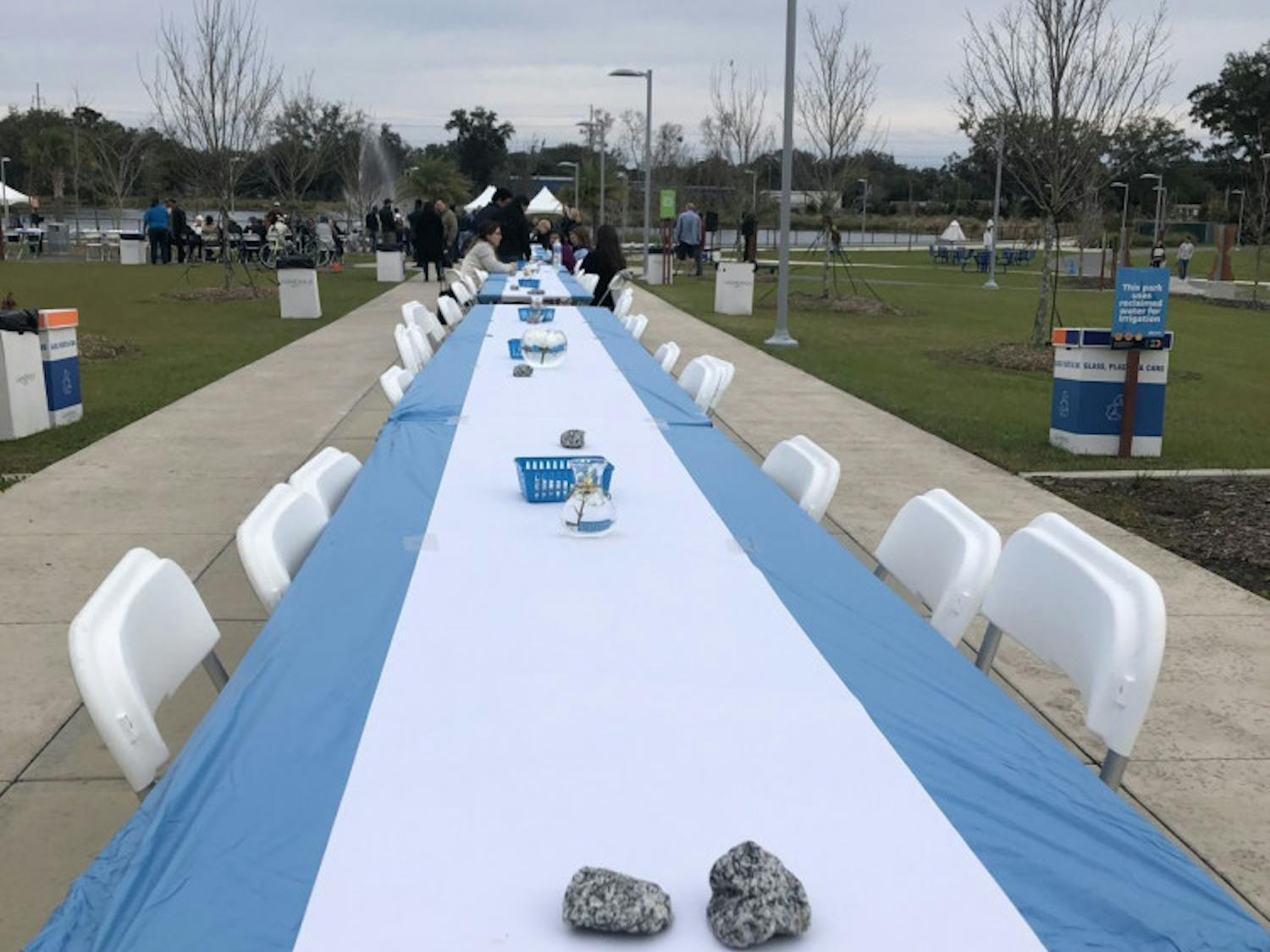 The City of Gainesville hosted the third annual Longest Table Event at Deport Park at 874 SE 4th St., a community outreach event for elected officials to speak with citizens at different tables while eating food.