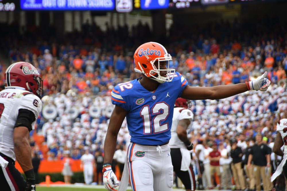 <p><span id="docs-internal-guid-aa674f54-7fff-4f31-6744-b8b11bf7ded0"><span>Redshirt senior receiver Van Jefferson led the Gators in receiving yards (503) and receiving touchdowns (6) last season. He faces a Miami secondary that only returns one starter on Saturday.</span></span></p>
