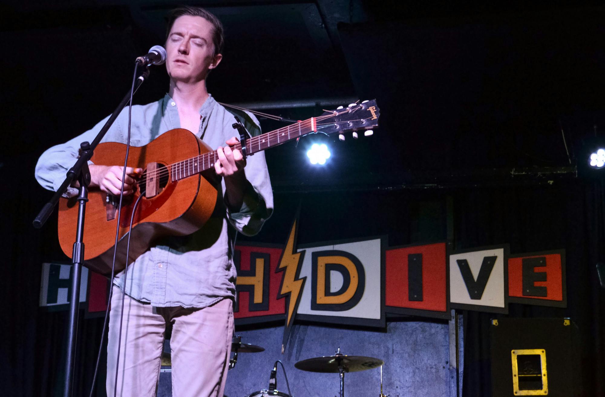 Quincy Allen-Flint performs an acoustic set at the High Dive, located at 210 SW 2nd Ave., during the Original Gainesville Food Truck Rally on June 5, 2021.