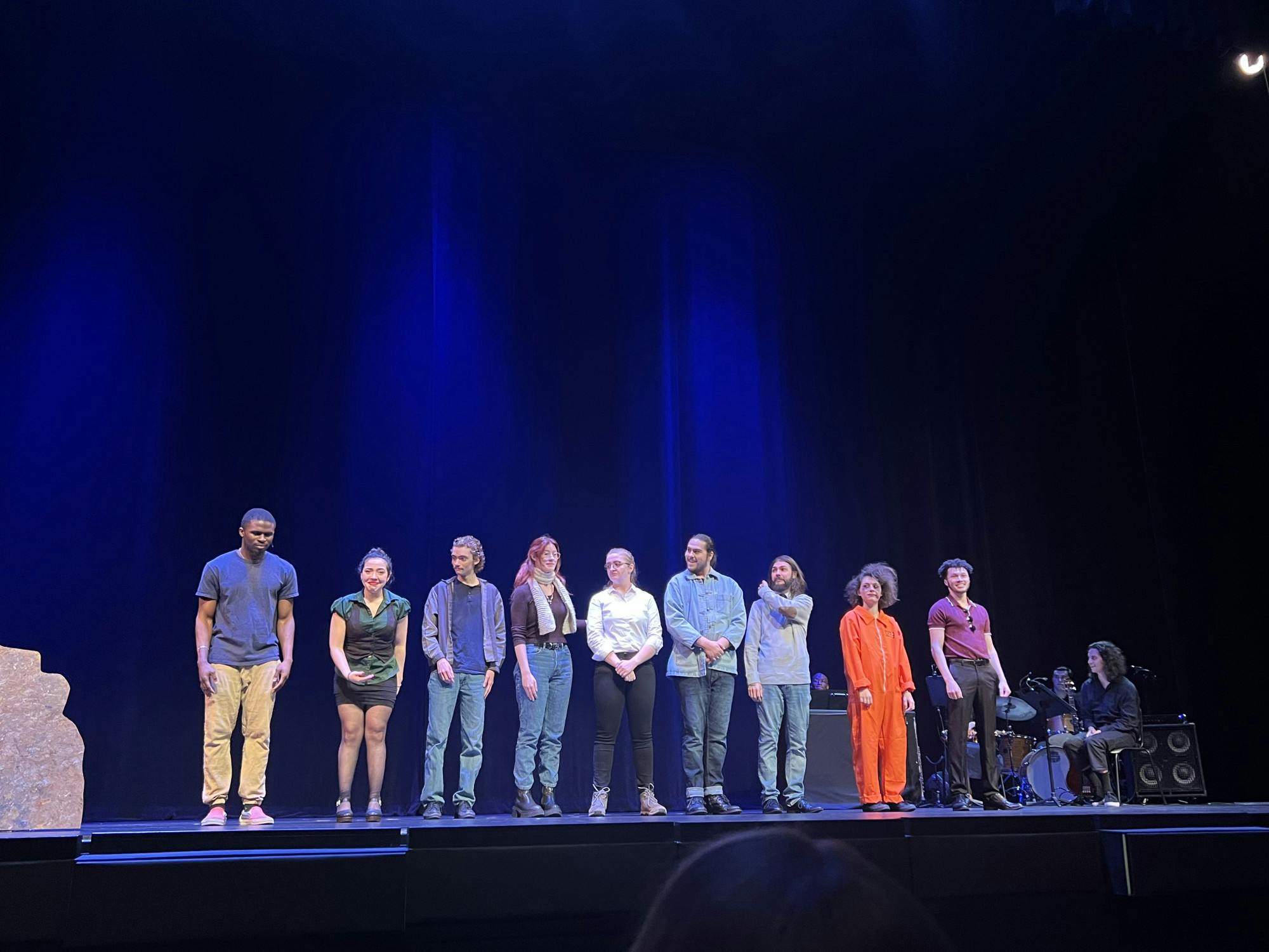 Santa Fe College student actors line up to bow and receive applause after the ‘Take 5’ festival on Friday, Jan. 26, 2024.