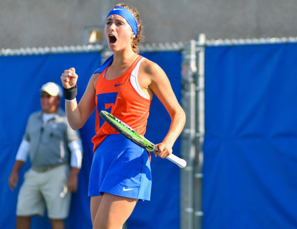 Florida sophomore Ida Jarlskog holds an 11-3 record on Court 1 this season. She will likely face Michigan’s Kate Fahey on Thursday.
&nbsp;