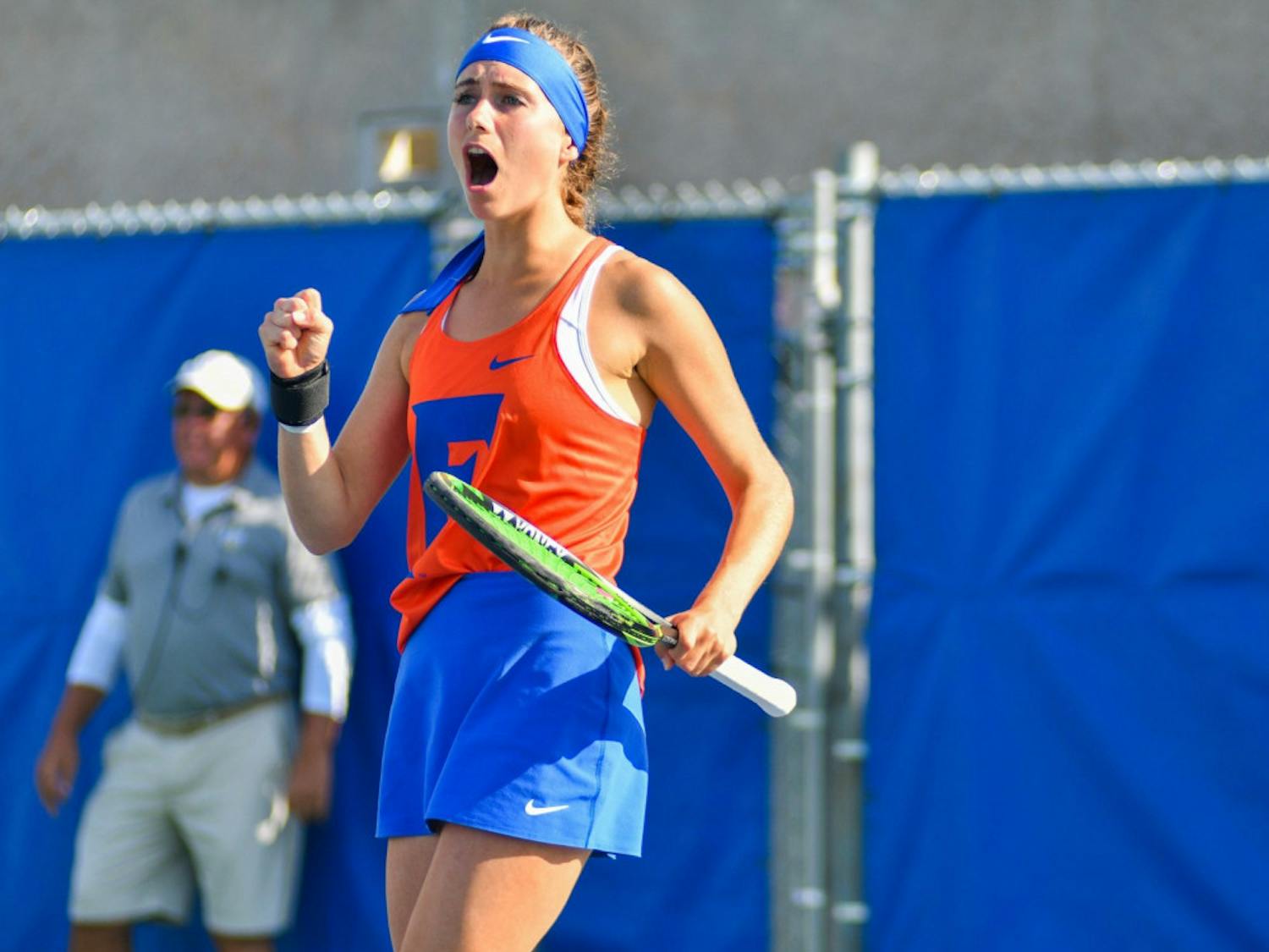 Florida sophomore Ida Jarlskog holds an 11-3 record on Court 1 this season. She will likely face Michigan’s Kate Fahey on Thursday.
&nbsp;