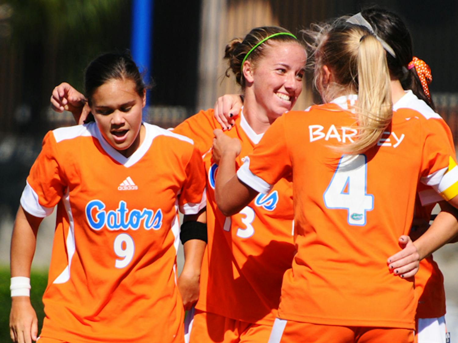 Florida sophomore forward Annie Speese (center) tied the Gators' game against New Mexico on Sept. 9 with a right-footed kick in the 50th minute. Speese tore her right ACL during Florida's loss in the second round of the NCAA Tournament last season.