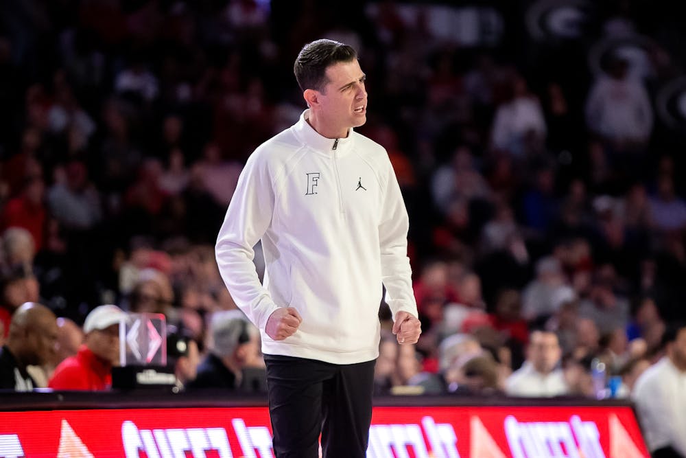 <p>Florida men’s basketball head coach Todd Golden coaches his team during a game against the Georgia Bulldogs in Athens, Georgia, on Saturday, February 18, 2024. </p>