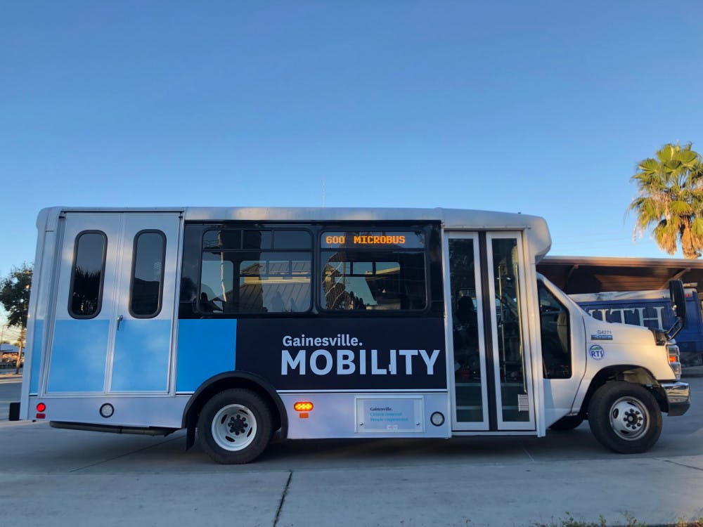 The RTS microbus is a new service for all residents of east Gainesville. The bus is free of charge and ADA equipped. Two microbuses began running Monday morning. Danielle Ivanov / Contributing Writer