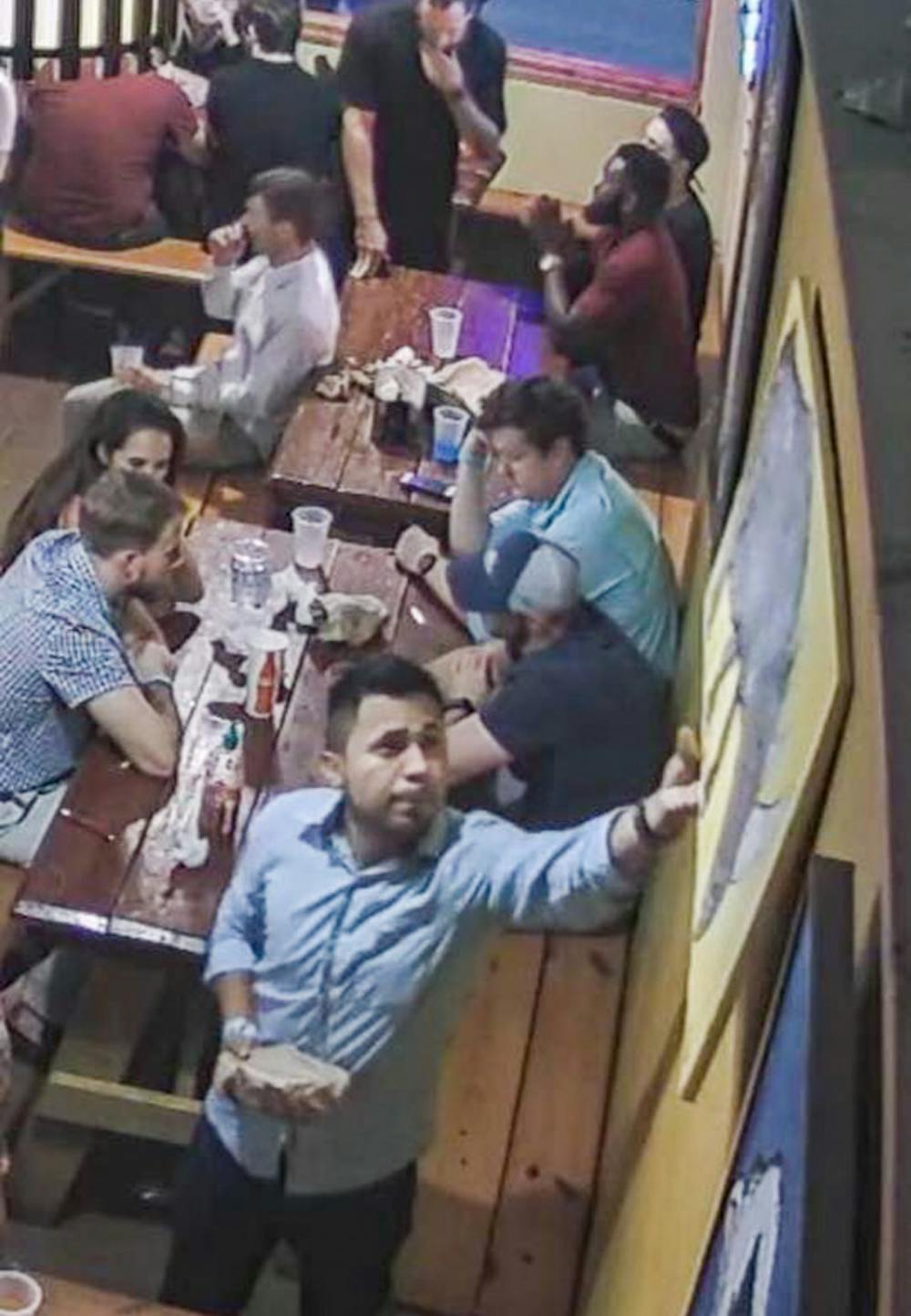 <p><span id="docs-internal-guid-0a453125-d507-7ab9-6674-89f0461d4980"><span>A video camera catches an unknown man stealing a painting from the wall of Flaco’s Cuban Bakery. The painting of a rhino was returned almost two weeks later to the front door of the restaurant.</span></span></p>