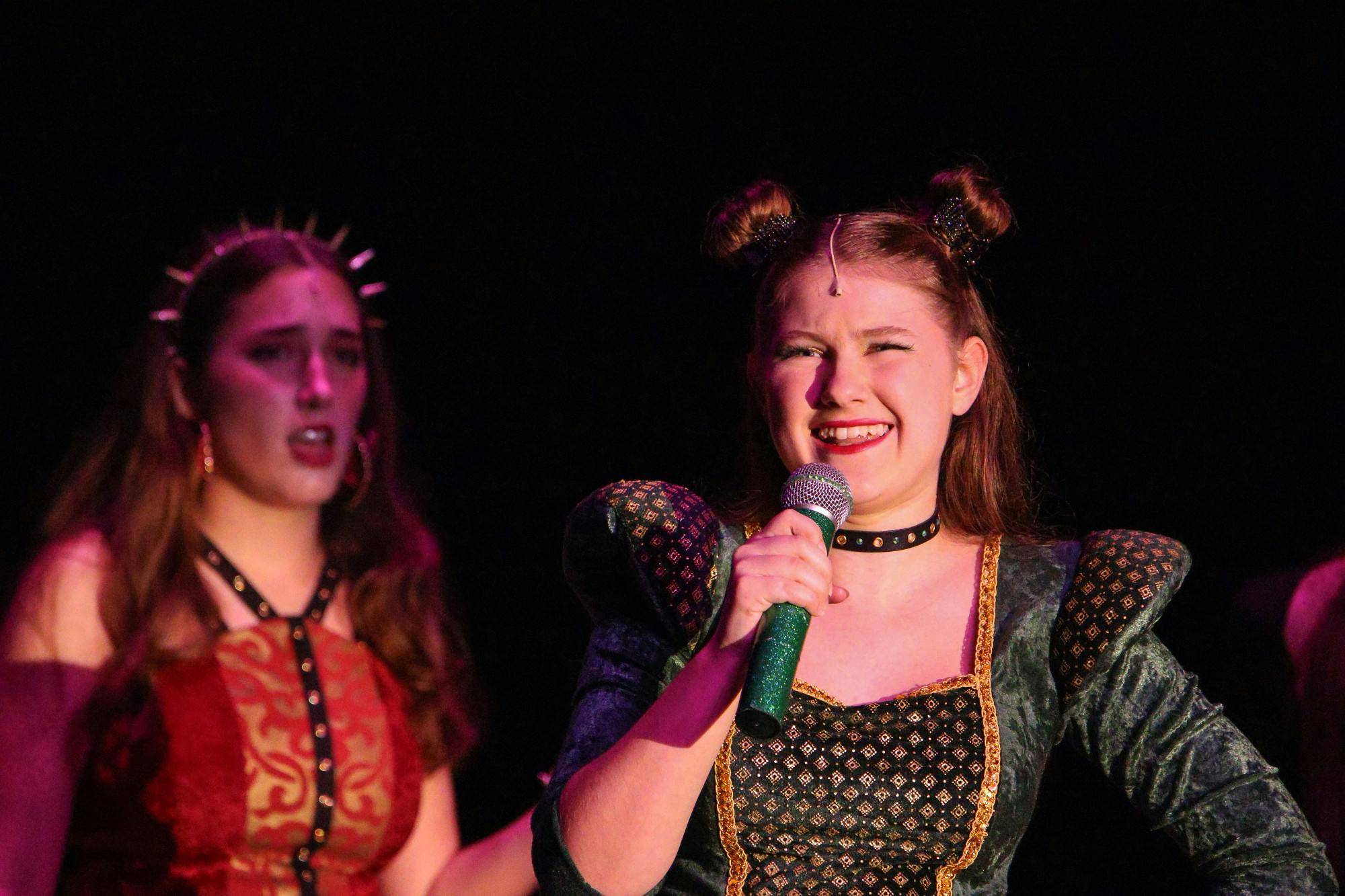 Members of the F.W. Buchholz High School theatre rehearse for the fall musical, "Six," at Buchholz High School on Wednesday, Oct. 6, 2025.