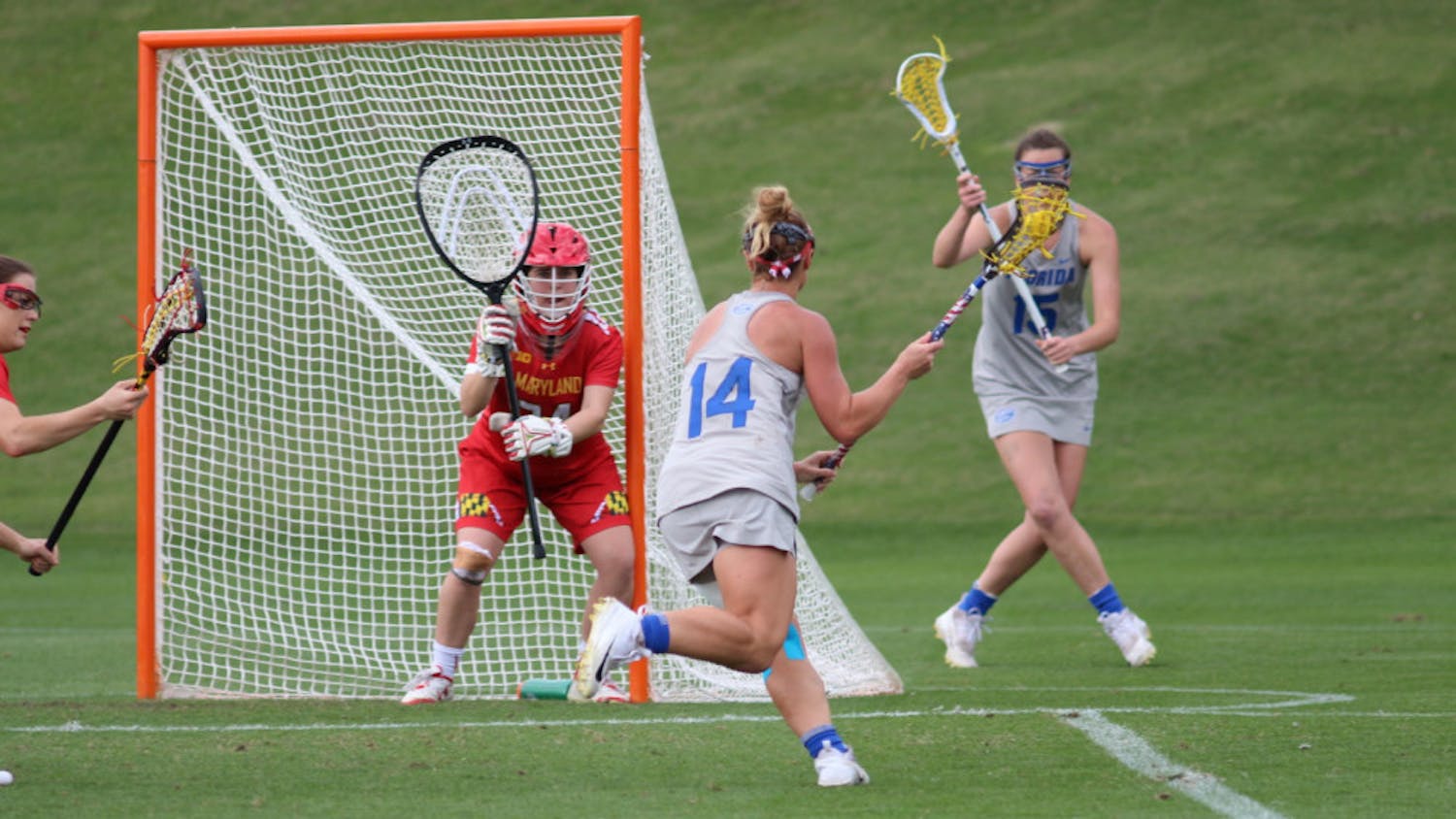 Lindsey Ronbeck scored five goals and one assist in the Florida lacrosse team's 32-1 win over Scotland on Saturday.
&nbsp;
