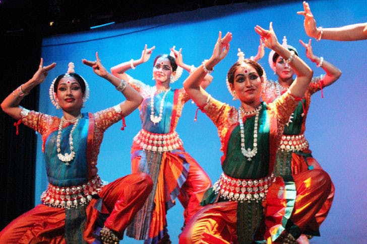 Dancers of the Orissa Dance Academy perform "Gatha Odissi,” an Indian classical dance in Odissi style, at P. K. Yonge Developmental Research School on Friday. The group consisted of 11 dancers from India.