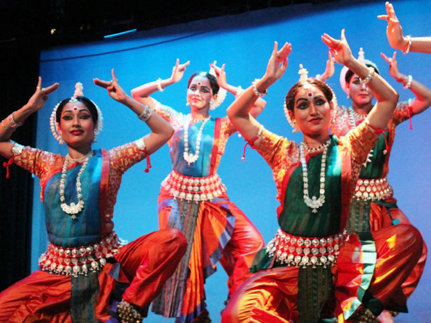 Dancers of the Orissa Dance Academy perform "Gatha Odissi,” an Indian classical dance in Odissi style, at P. K. Yonge Developmental Research School on Friday. The group consisted of 11 dancers from India.