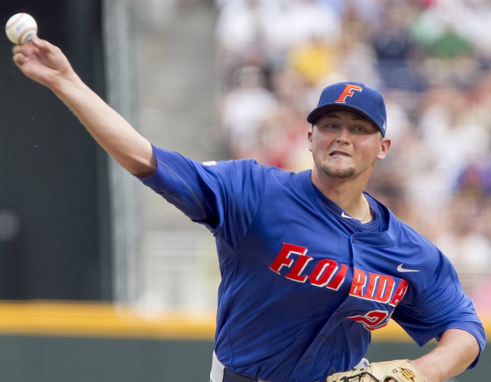 Despite his youth, Florida freshman Karsten Whitson (8-0, 2.43
ERA) has flummoxed hitters all season. The powerful right-hander
was a key caveat in Florida 3-1 win over Vanderbilt Tuesday in the
weather-suspended contest at the College World Series. 