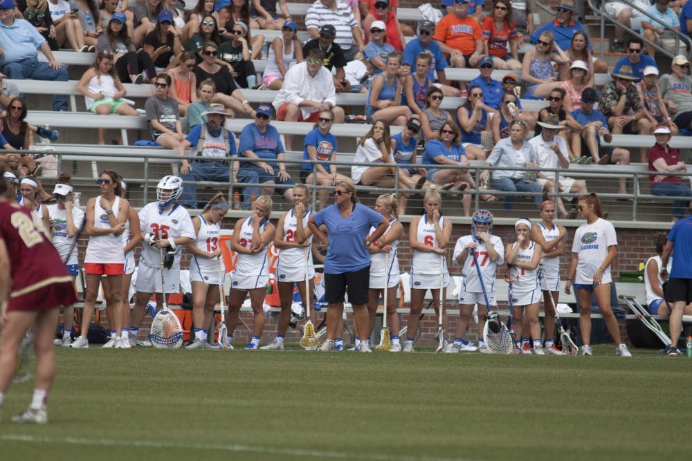 Coach Amanda O'Leary addressed her team before their game against Colorado after Buffaloes senior Julia Sarcona died in a car accident in January. “We asked our team to honor Julia (Sarcona) by playing as hard as they can, and I feel like we accomplished that," she said. 