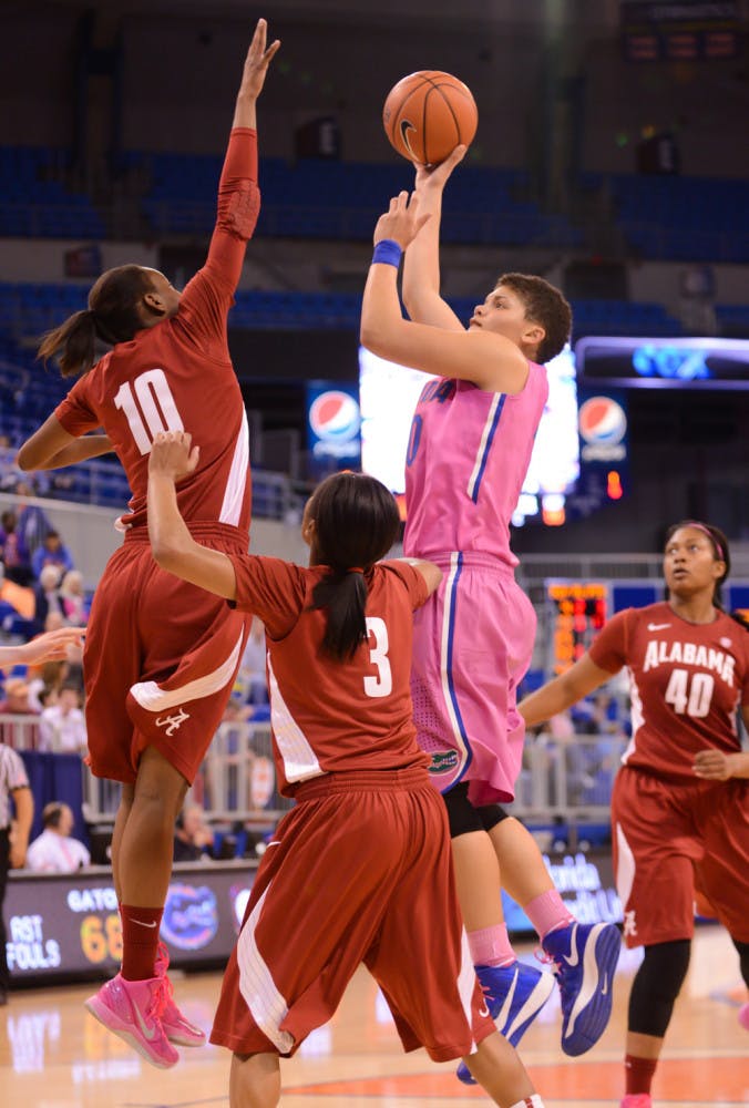 Sydney Moss attempts a layup during Florida’s 87-54 victory against Alabama at the Stephen C. O’Connell Center on Feb. 3.
