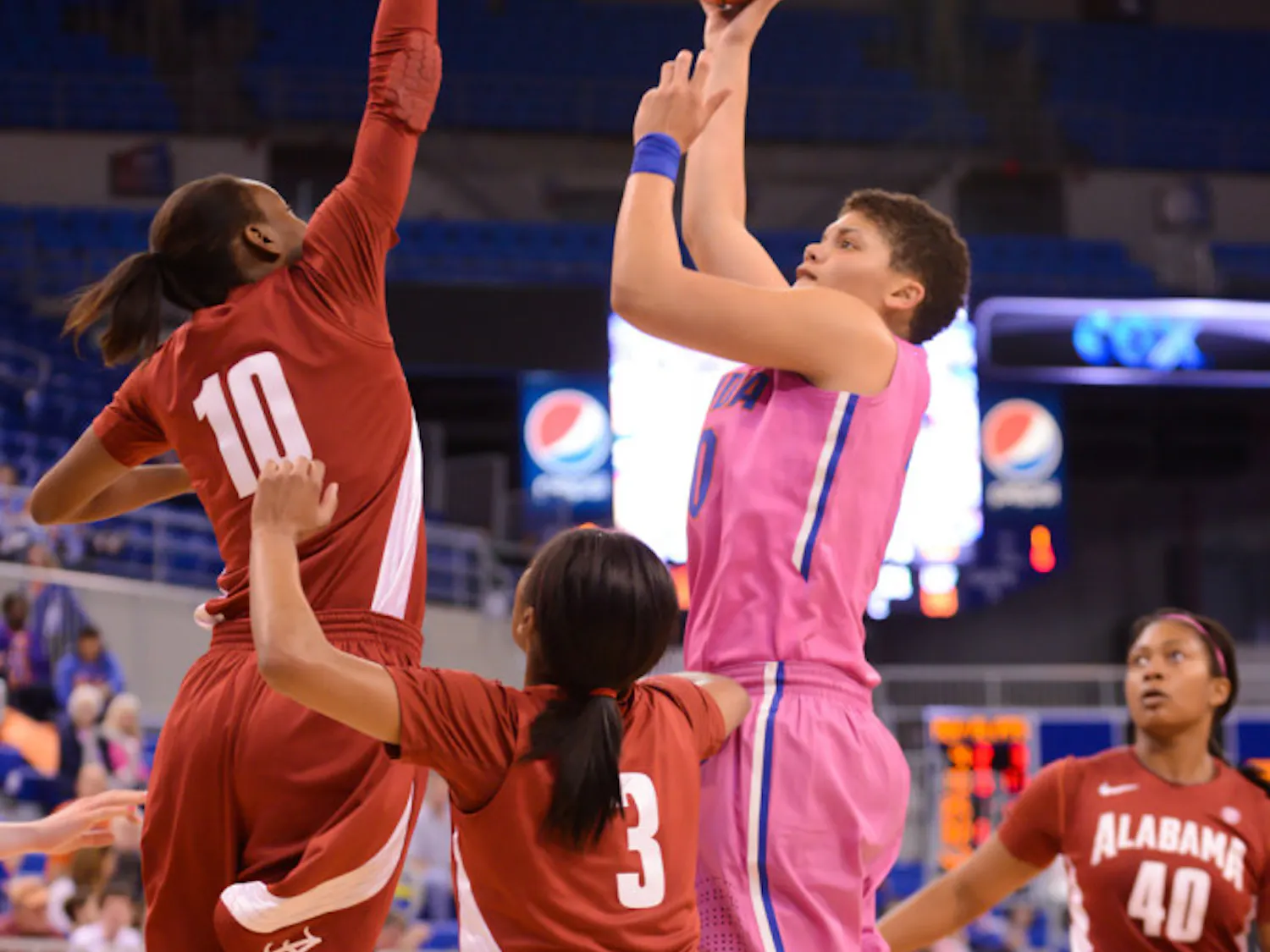 Sydney Moss attempts a layup during Florida’s 87-54 victory against Alabama at the Stephen C. O’Connell Center on Feb. 3.