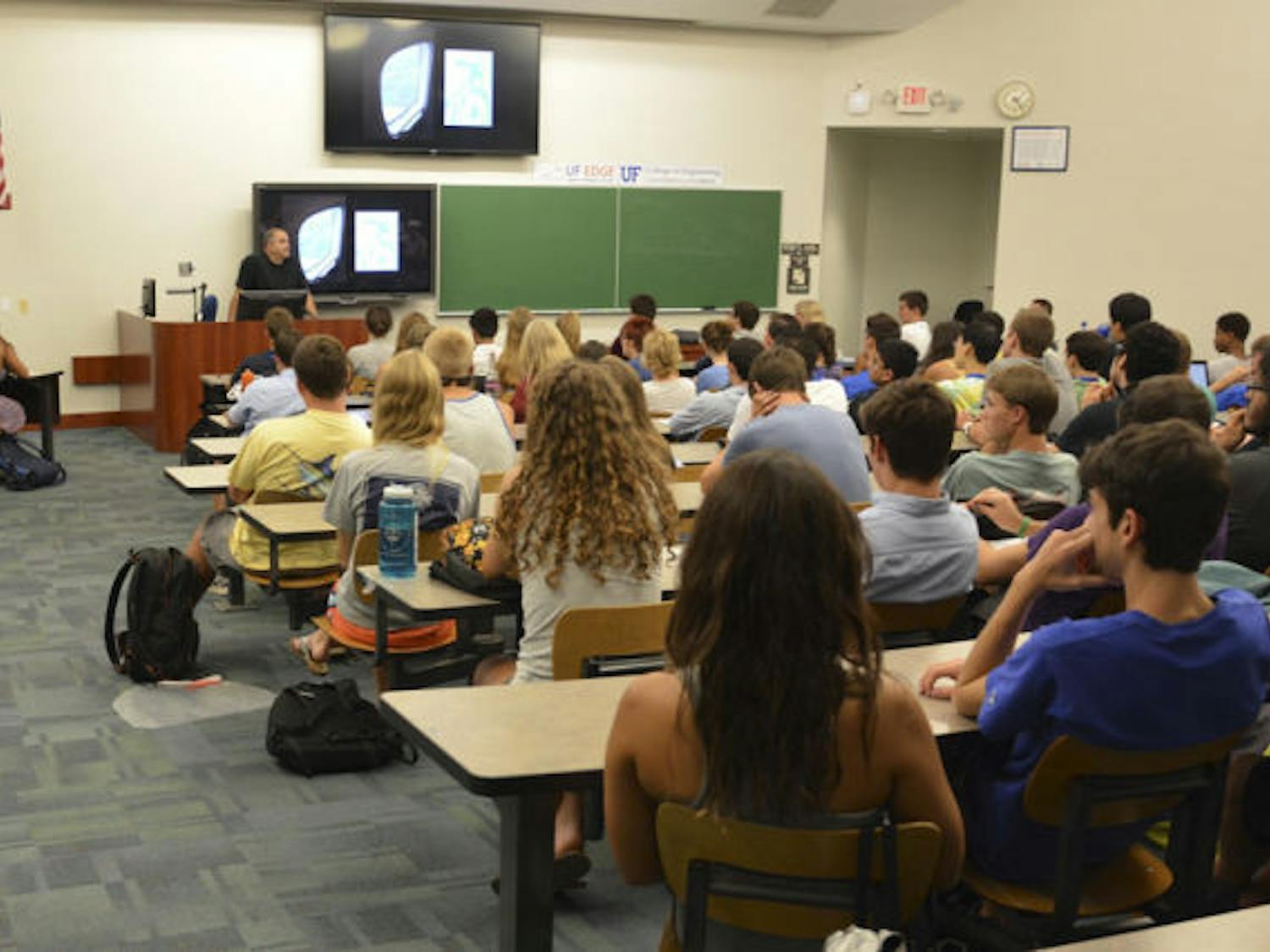 On Wednesday, Miami artist Xavier Cortada visited UF to kick off the Moving Water project that is part of UF’s Creative B.
