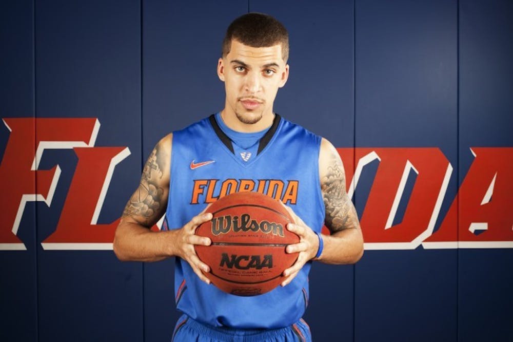 <p>Scottie Wilbekin poses for a photo at the University of Florida Media Day on Oct. 10. Wilbekin scored a career high 17 points in Florida's 79-66 victory against Central Florida on Saturday night in the Stephen C. O'Connell Center.</p>