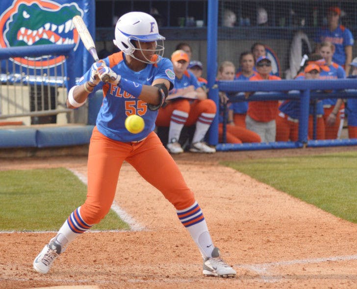 Briana Little bats during Florida’s 8-0 win against Indiana on Feb. 22 at Katie Seashole Pressly Stadium. Little has six RBIs since April 11.