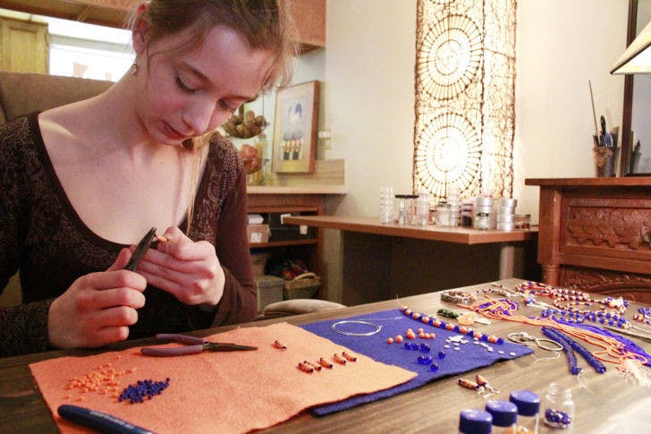 Lisa Frimberger, a 21-year-old nursing sophomore, owns Gator Glass Jewelry line. Her jewelry is available at www.gatorglassjewelry.com or at Ilene’s For Fashion, 2441 NW 43rd St.