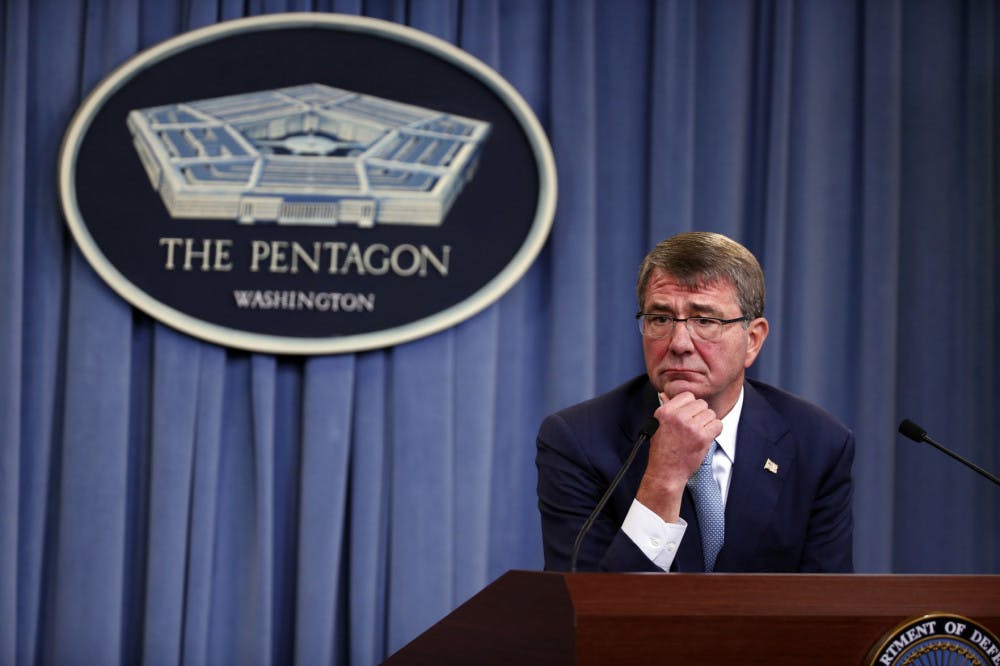 Defense Secretary Ash Carter listens to a question during a news conference at the Pentagon, Thursday, June 30, 2016, where he announced new rules allowing transgender individuals to serve openly in the U.S. military.