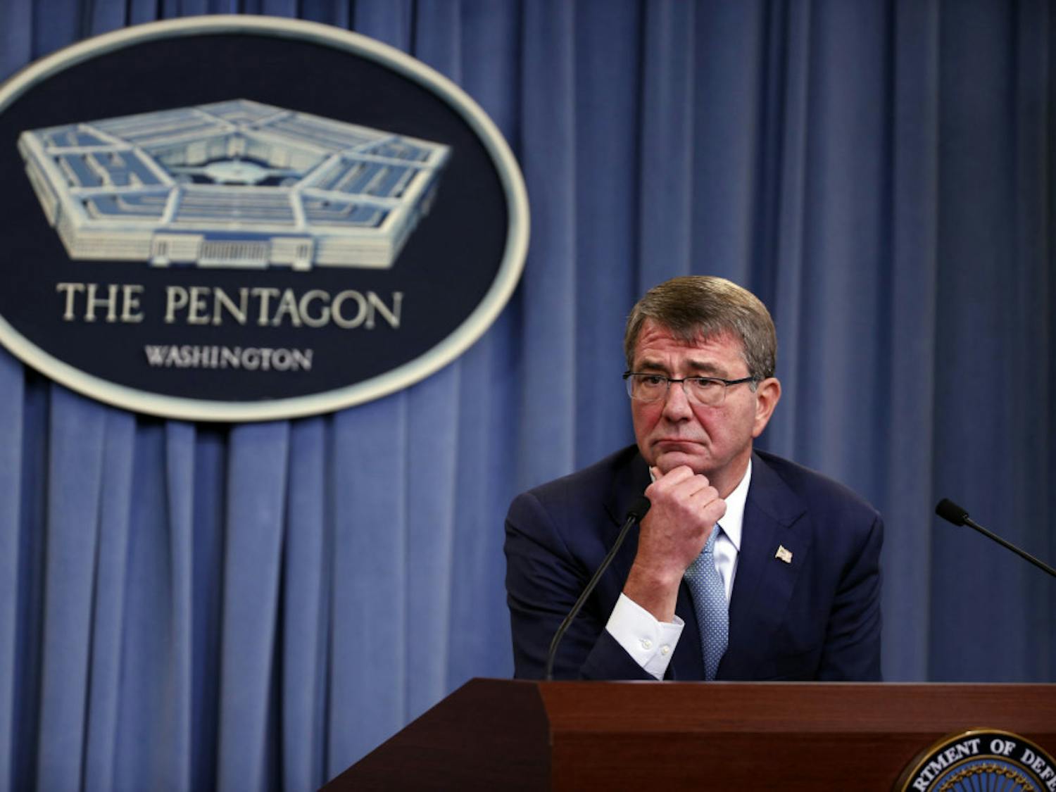 Defense Secretary Ash Carter listens to a question during a news conference at the Pentagon, Thursday, June 30, 2016, where he announced new rules allowing transgender individuals to serve openly in the U.S. military.