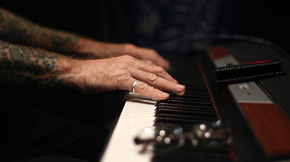 <p dir="ltr">Rev. Billy C. Wirtz, a 62-year-old typically solo pianist, Tampa DJ and Ocala resident, warms up on his keyboard for Willie Green’s band performance in the Phillips Center’s Squitieri Studio Theatre on Wednesday before his performance today. Wirtz said blues was considered “devil music.” “Gospel says no matter how bad things get, with a little bit of hope, things will get better,” he said, while “blues says don’t count on it.”</p>