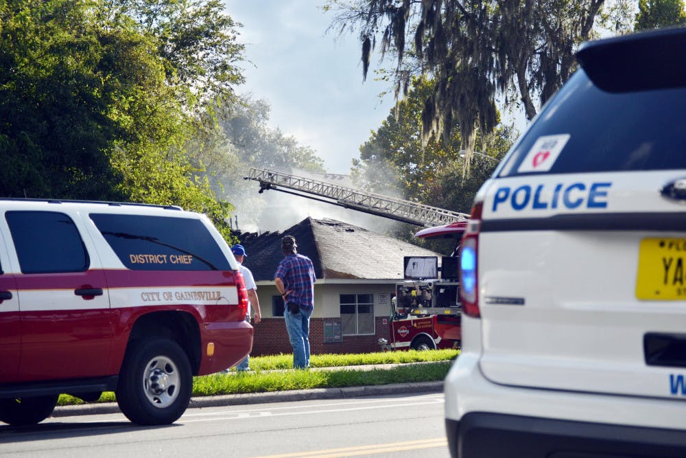 Smoke rises from UF Keys Residential Complex after a fire started in the laundry room Sept. 19, 2015. According to UPD spokesman Maj. Brad Barber, a residential assistant called GFR around 4:30 p.m.