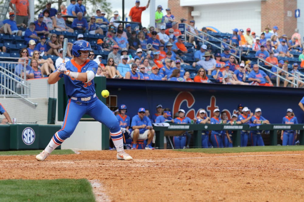 <p>Junior Kendyl Lindaman went 5 for 9 at the plate with two home runs and six RBI's in the Gators series against LSU.</p>