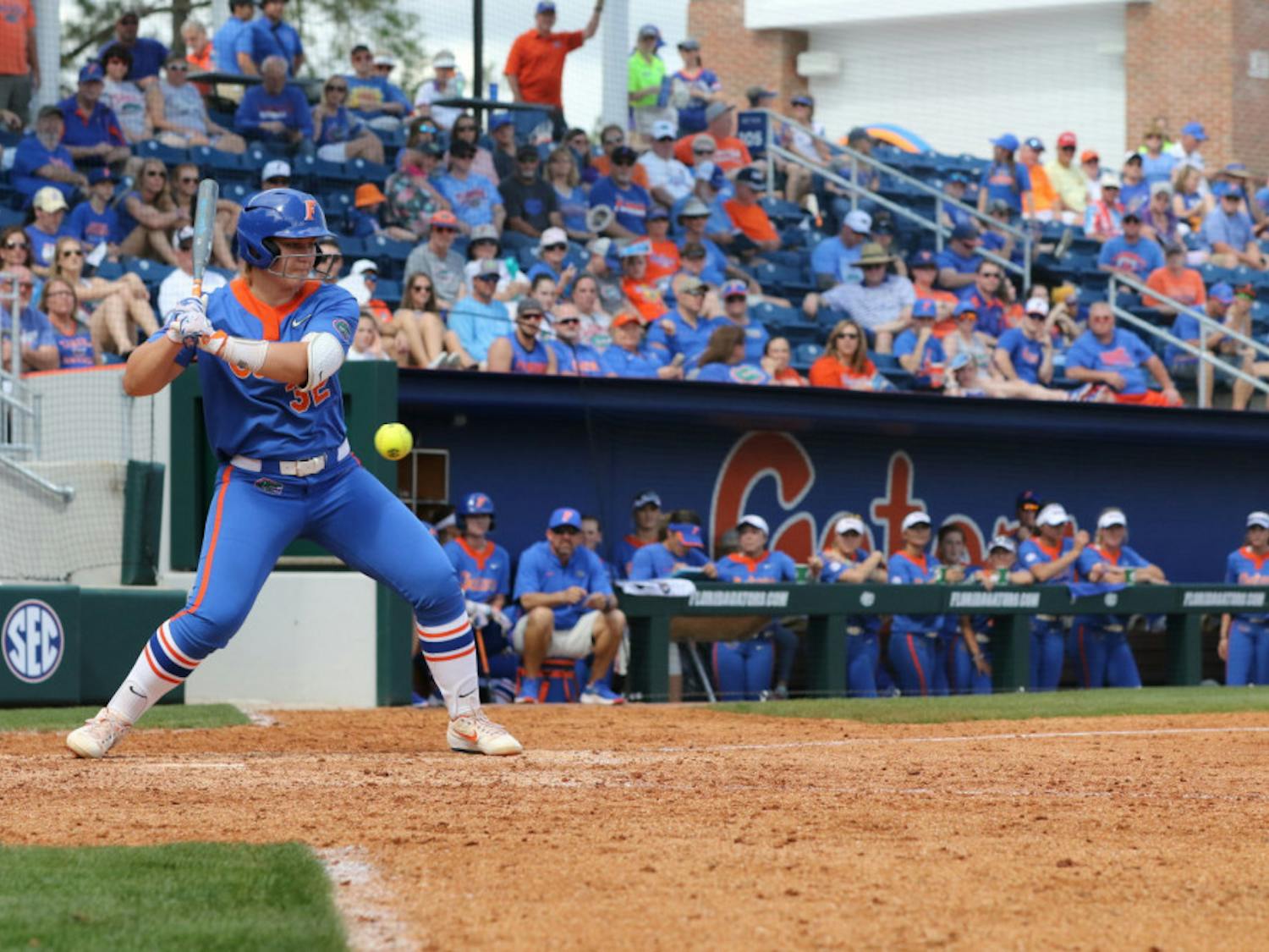 Junior Kendyl Lindaman went 5 for 9 at the plate with two home runs and six RBI's in the Gators series against LSU.