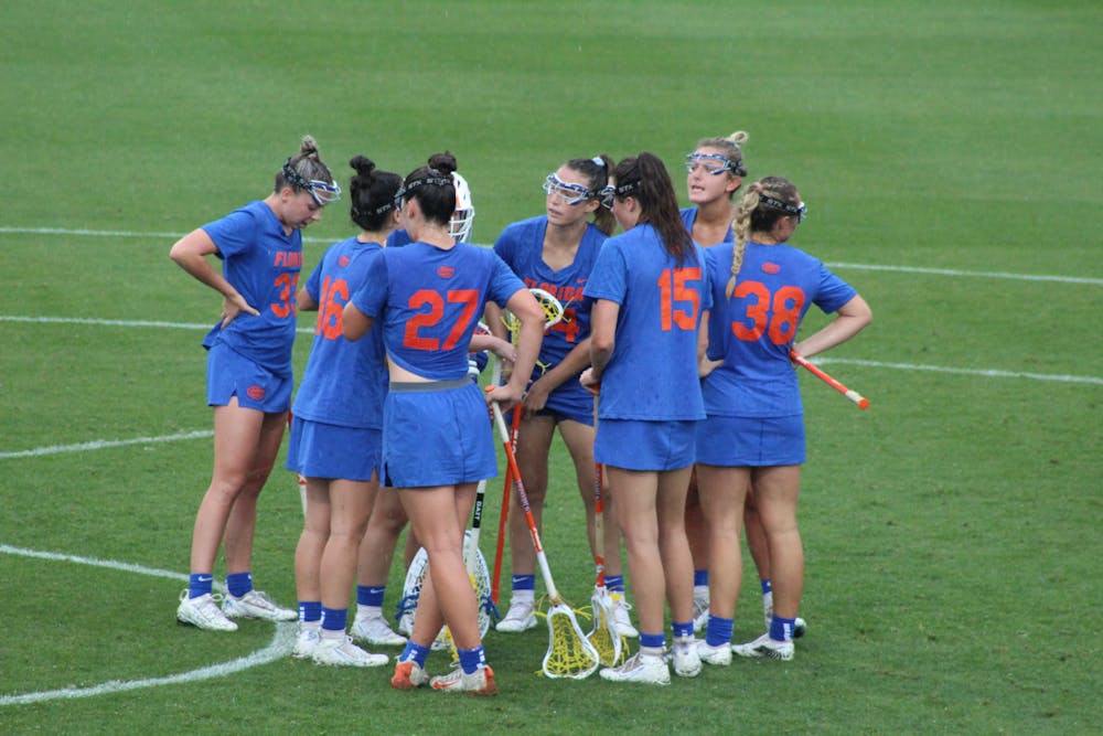 <p>The Florida lacrosse team huddles against Vanderbilt on April 16. The team&#x27;s season last year ended with a loss to Syracuse in the Elite Eight.</p>