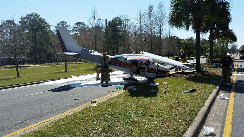 A single-engine airplane (pictured above) crash landed on the 1900 block of Waldo Road on Sunday afternoon.