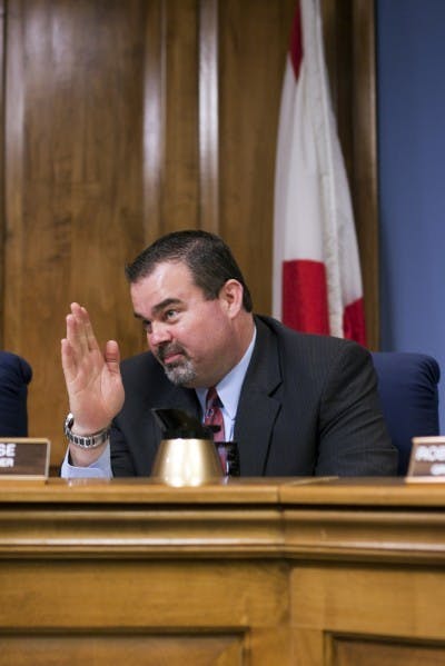 District 2 Commissioner Todd Chase speaks at a Gainesville City Commission meeting Thursday afternoon at City Hall.