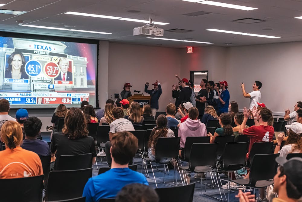 <p>UF College Republicans hosts a watch party for the 2024 election, Tuesday Nov. 5, 2024, in the Reitz Union in Gainesville, Fla.</p>