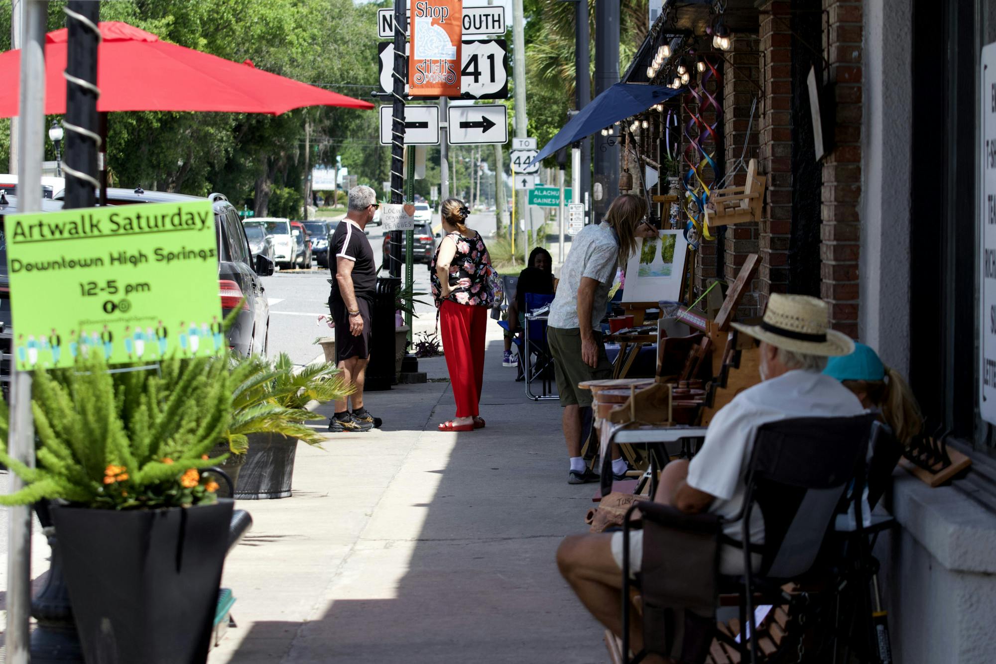 Vendors and spectators gather for the High Springs Downtown Art Walk on May 17, 2025.