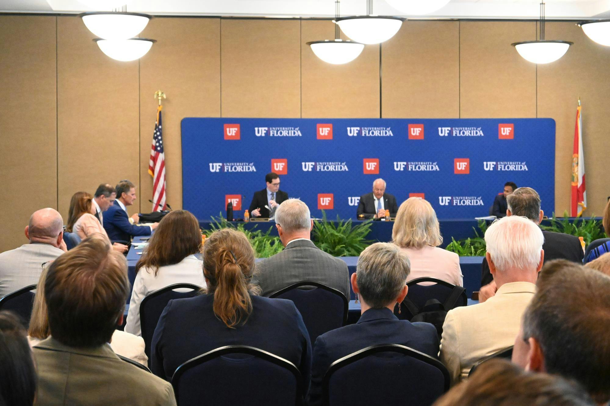 The UF Board of Trustees votes on presidential finalist Stuart Bell during a board meeting at the university, Wednesday, June 10, 2026.