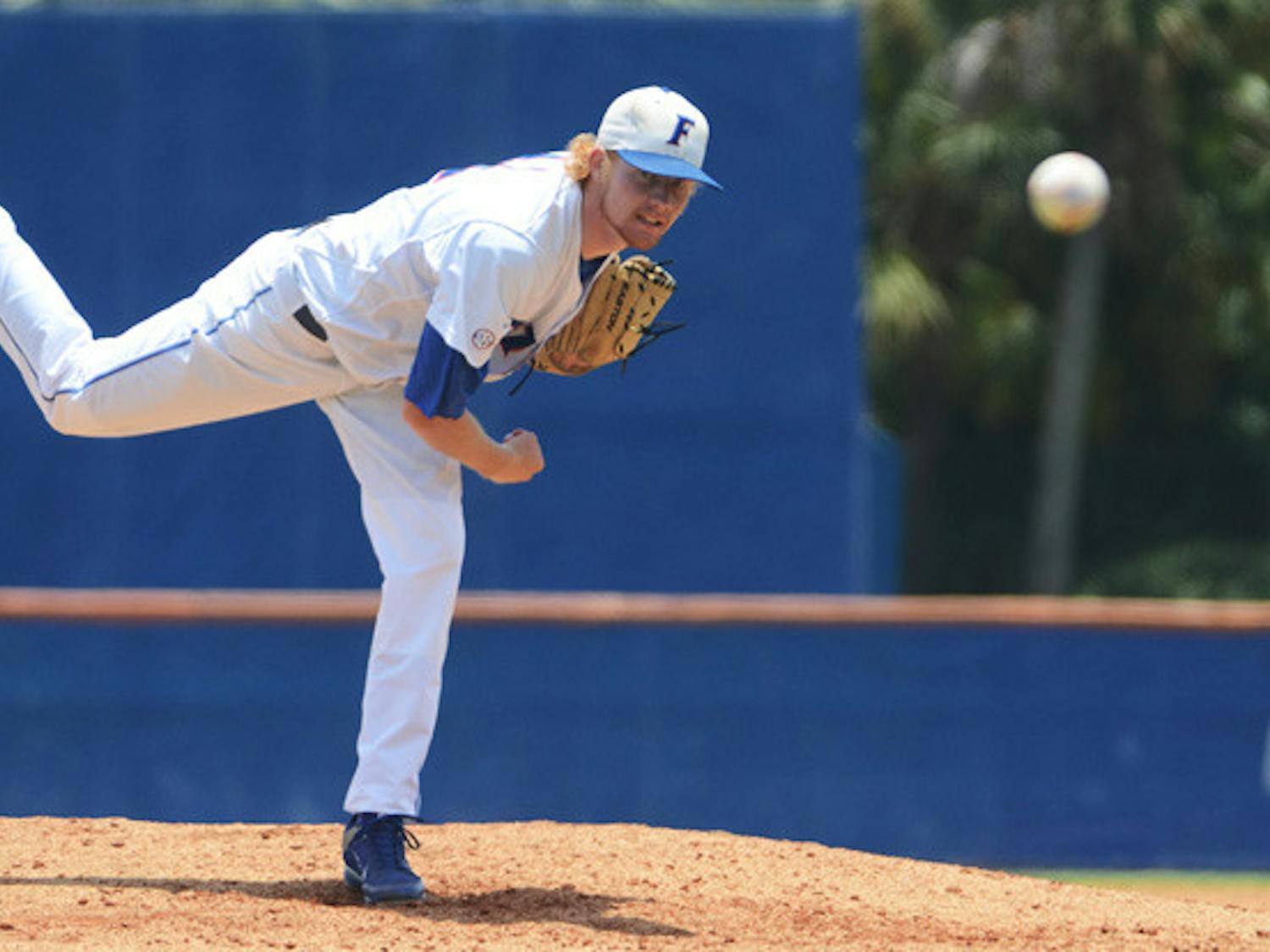 Florida right-handed pitcher Hudson Randall, who will start tonight's game against Cal State Fullerton, said he will be taking an aggressive approach against the small-ball prone Titans.