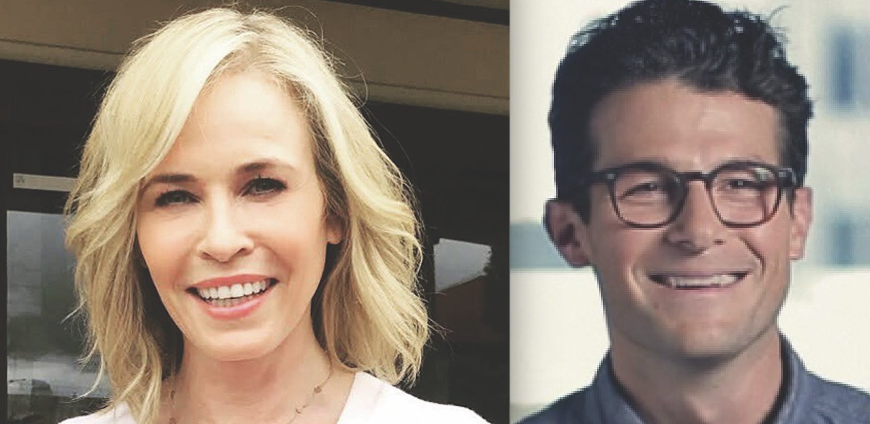 Chelsea Handler, left, and Jacob Soboroff, right