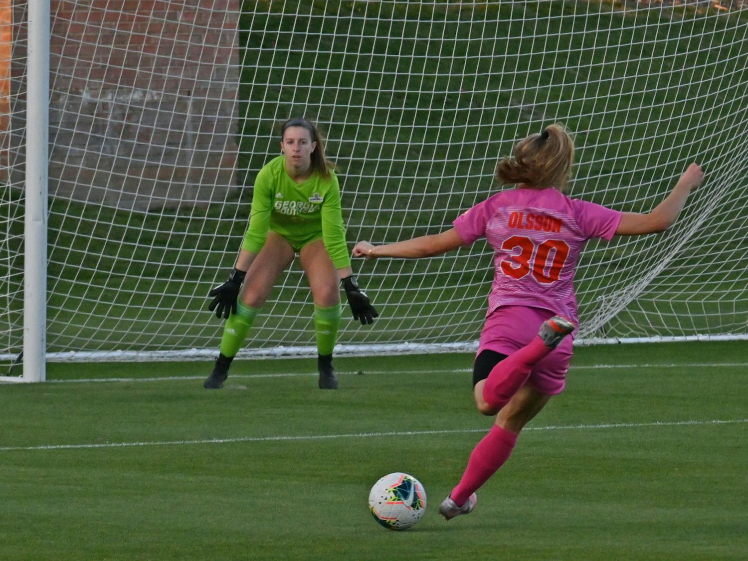 Beata Olsson took Florida over the finish line with a late two-goal burst over UNF Wednesday. Photo from UF-Georgia Southern game March 11.