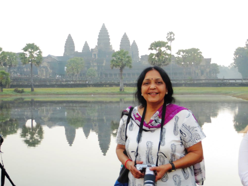 UF religion professor Vasudha Narayanan takes photos during her research work in Cambodia. 