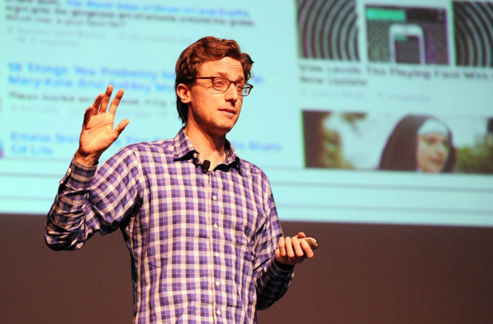 <p class="p1">Founder and CEO of Buzzfeed Jonah Peretti spoke Thursday evening in the Curtis M. Phillips Center for the Performing Arts. Peretti discussed the evolution of the media landscape, journalism and his personal career.</p>