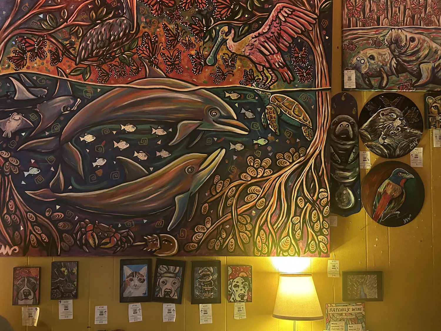 Samm Wehman's artwork will be displayed in Satchel's Pizza's dining area until the end of August.