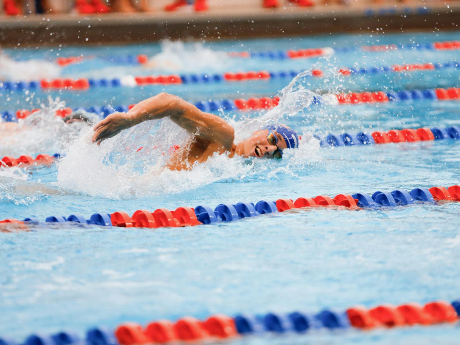 Florida's Alfonso Mestre competes in the 1000 free during a meet against Georgia on Oct. 29