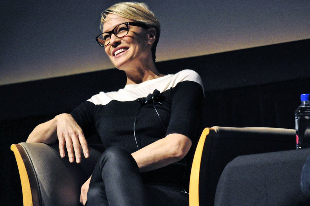 Robin Wright, actress from “The Princess Bride,” and “House of Cards,” speaks at an Accent Speaker's Bureau event at the Philips Center of Performing Arts on Thursday. Wright spoke about getting back into TV, life on the House of Cards set and how she related to her characters. "Give me something challenging," she said while discussing roles she'd turned down. "Give me something that I'm afraid of."