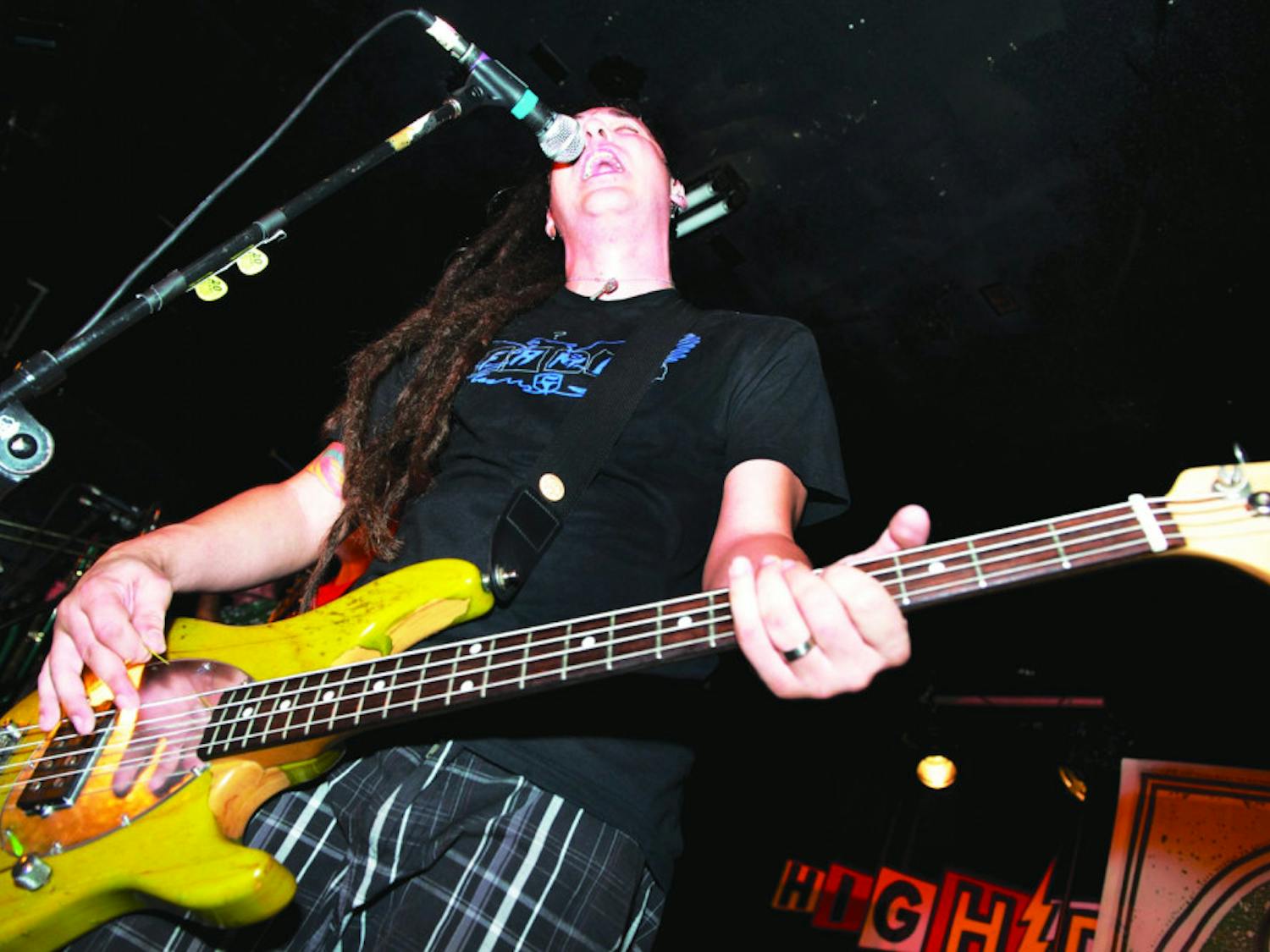 Less Than Jake vocalist and bassist Roger Manganelli plays at the High Dive during the band’s Wake and Bake event in 2012. The band will perform t at the High Dive Aug. 30-Aug. 31.