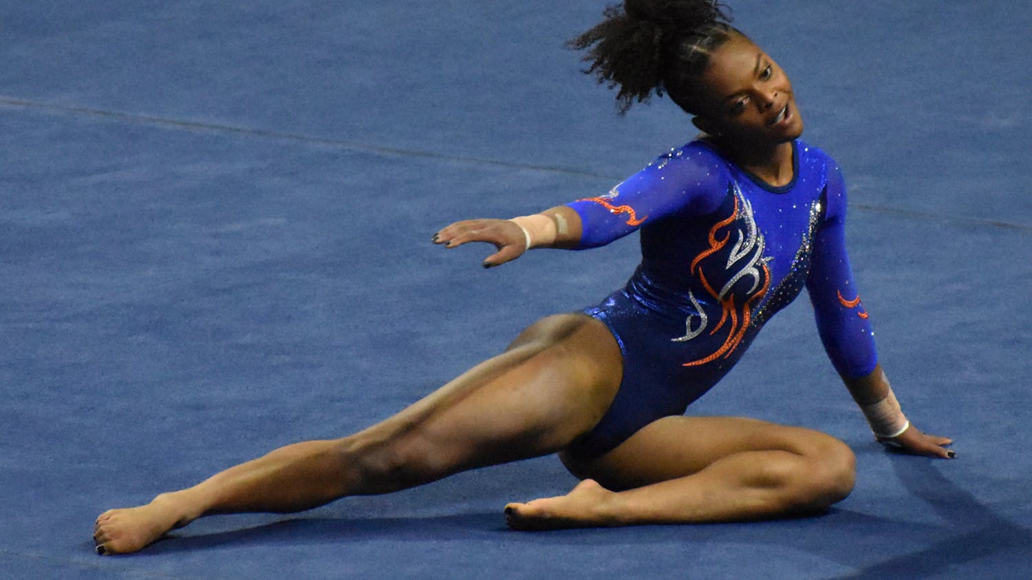 The Gators defeated two ranked conference foes without their star gymnast Trinity Thomas. Photo from UF-Mizzou Jan. 29.